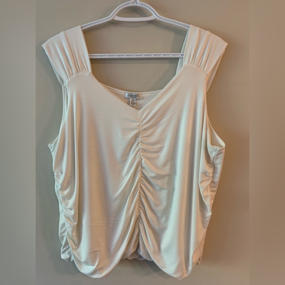 Conrad C Cream Sleeveless Top